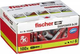 Fischer Βύσμα Πλαστικό DuoPower 6x30mm 555006 100τμχ